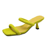 Square Toe Stiletto Slippers Women's Outdoor Wear Summer Plus Size Women's Flip Flops