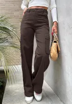 Fall Cargo Pants Street Forest Pocket Loose Denim Pants Women