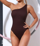 Seamless one-piece sexy one-shoulder fitness exercise bodysuit