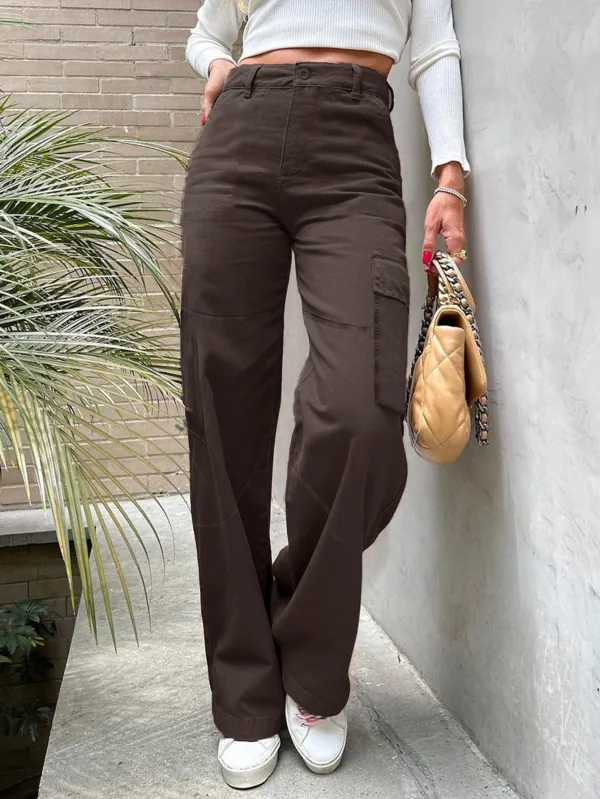 Fall Cargo Pants Street Forest Pocket Loose Denim Pants Women