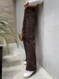 Fall Cargo Pants Street Forest Pocket Loose Denim Pants Women