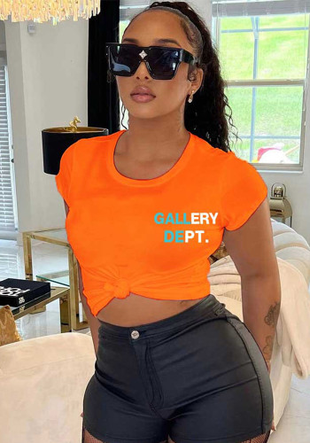 T-shirt oversize casual stampata girocollo da donna taglie forti