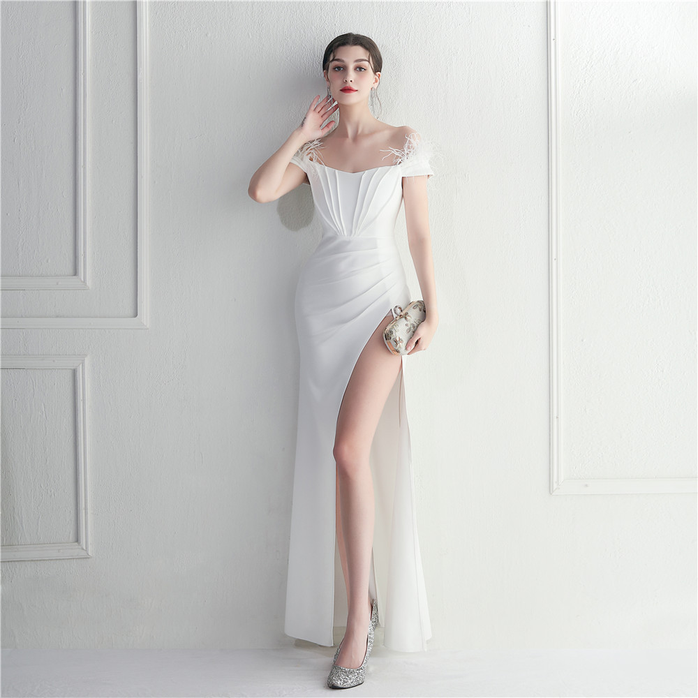 Elegant White Strapless Prom Dress,White Evening Dress Y7290 –  Simplepromdress