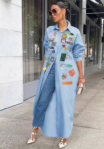 Kadın Yaz Moda Günlük Stil Baskılı Güneşten Koruma Kawaii Ceket