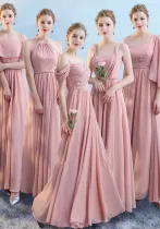 bridesmaid dress pink evening dress bridesmaid corps dress chiffon bridesmaid dress（Processing time need 3-6 days）