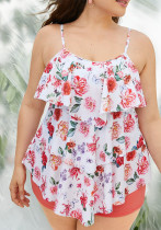 Plus Size Damen bedruckter Bikini, zweiteilige Badebekleidung