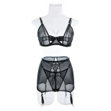 Women Mesh See-Through Sexy Lingerie Two-Piece Set