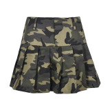 Women's Spring And Summer Camouflage Pleated Skirt Fashion Skirt For Women