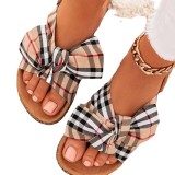 Slippers women's summer Outdoor Wear summer bow home shoes women's flat heel sandals beach slippers