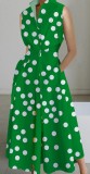 Summer Career Fashion Polka Dot V-Ausschnitt Damen-Meerjungfrauenkleid mit Knöpfen