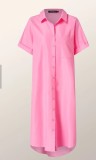 Summer Short Sleeve Solid Color Printed Abstract Shirt Dress