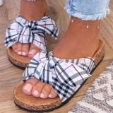 Slippers women's summer Outdoor Wear summer bow home shoes women's flat heel sandals beach slippers