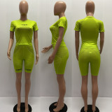 Damenmode-Digitaldruck-Sportshirt + Shorts-Set