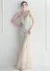 Sequin mesh sexy sling event long evening dress