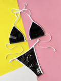 Bikini einfarbig sexy Frauen zweiteiliger Dreieck-Badeanzug