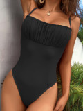 Damen Solid Sexy Bikini Einteiliger Badeanzug