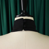 Zweiteiliges Set für Damen mit ärmellosem, unregelmäßigem Oberteil und Hose mit weitem Bein
