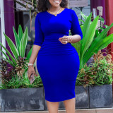 Women Africa Plus Size Summer Short Sleeve Round Neck Dress