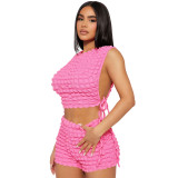 Women's Clothing Fashion Sexy Open Waist Lace-Up Two Piece