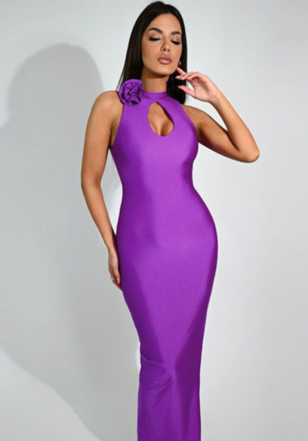 Damen-Sommerkleid mit modischem Ausschnitt, schmalem Rundhalsausschnitt und ärmellosem Kleid