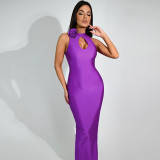 Damen-Sommerkleid mit modischem Ausschnitt, schmalem Rundhalsausschnitt und ärmellosem Kleid