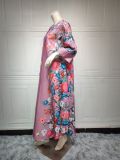Muslim Robe Fashion Luxury Diamond Positioning Print Arabian Ladies Dress