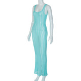 Sommermode für Damen, sexy, durchsichtig, Versuchung, U-Ausschnitt, Schultergurt