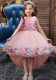 Children's dress mesh flower catwalk dress trailing princess dress big children's performance costume