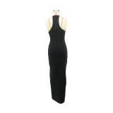 Women's Summer Kardashian Invisible Transparent Suspender Solid Color Long Dress