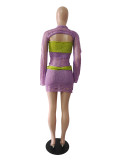 Women's Sequined Knitting Sweater Three-Piece Set