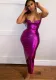 Spring Summer women's nightclub be careful machine sexy low-cut slit Bodycon Dress