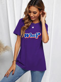 Damen-T-Shirt aus Baumwolle, lässig, kurzärmelig, mit Buchstaben-Aufdruck