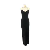 Women's Summer Kardashian Invisible Transparent Suspender Solid Color Long Dress
