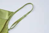 Frauen-Sommer-reizvolles rückenfreies Schlitz-Trägerkleid