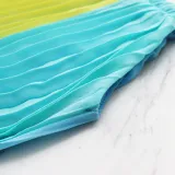 Women Sleeveless Backless Loose Pleated Dress