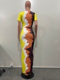 Summer Women Print Tie Dye Long Dress