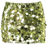 Frauen Sommer Sexy Pailletten Design Minirock