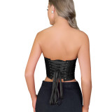 Frauen Sommer Spitze sexy Vintage rückenfreies ohne Stäbchen Body Korsett