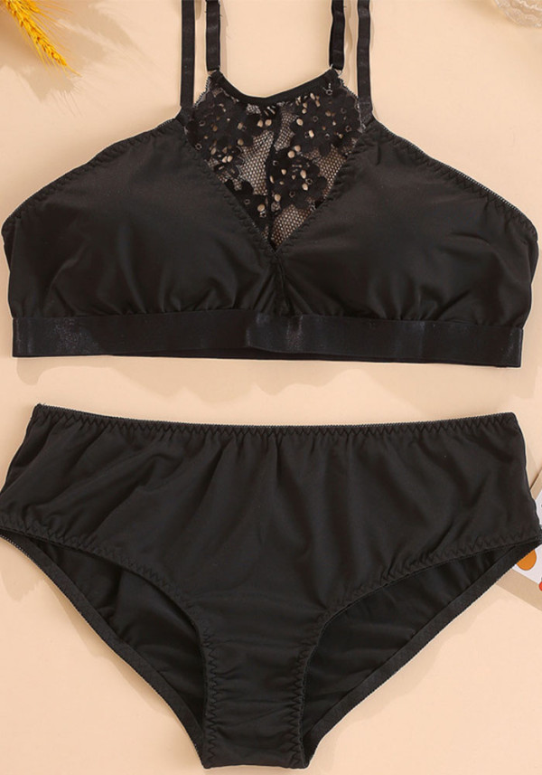 Plus Size Damen Schwarz Sexy Steelless Spitze Sommer Sexy Dessous