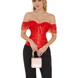 Strapless jacquard lace court shaper top