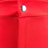 Zweiteiliges Set mit Knopf, Reißverschluss, Puffärmeln, Tasche, lockeren, kurzärmligen Cardigan-Shorts