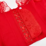 Strapless jacquard lace court shaper top