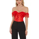 Strapless jacquard lace court shaper top