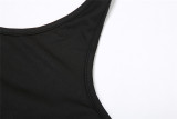 Sexy Damen-Overall mit tiefem Ausschnitt, tiefem Rücken, Neckholder, bedruckt, hohe Taille, figurbetonter Overall