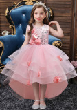 Ärmelloses Prinzessinnenkleid für Mädchen, Blumen-Trailing-Show-Abendkleid, 1. Juni-Show, Petit Mesh-Rock