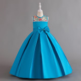 High-End-Kleid für Mädchen, langer Rock, Blumenmädchen-Hochzeit, Netzrock, Party, Klavierkostüm, Tutu-Rock