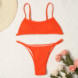 Sexy Bikini-Badeanzug für Damen in reiner Farbe, Damenbadebekleidung