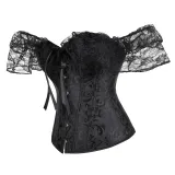 Strapless jacquard lace court shaper top