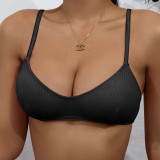Sexy Bikini-Badeanzug für Damen in reiner Farbe, Damenbadebekleidung