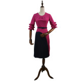Women's Africa Plus Size Bell Bottom Sleeve Color Block Dress